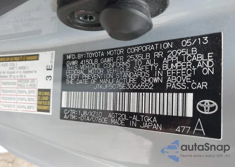 2014 Scion Tc 10 Series z USA, uszkodzony, nr VIN JTKJF5C75E3066552